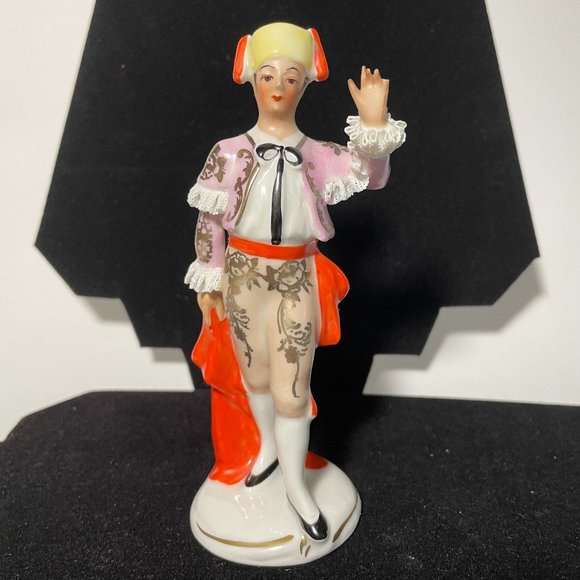 Antique Dresden Germany Bullfighter Figurine Stands 6 1/8
